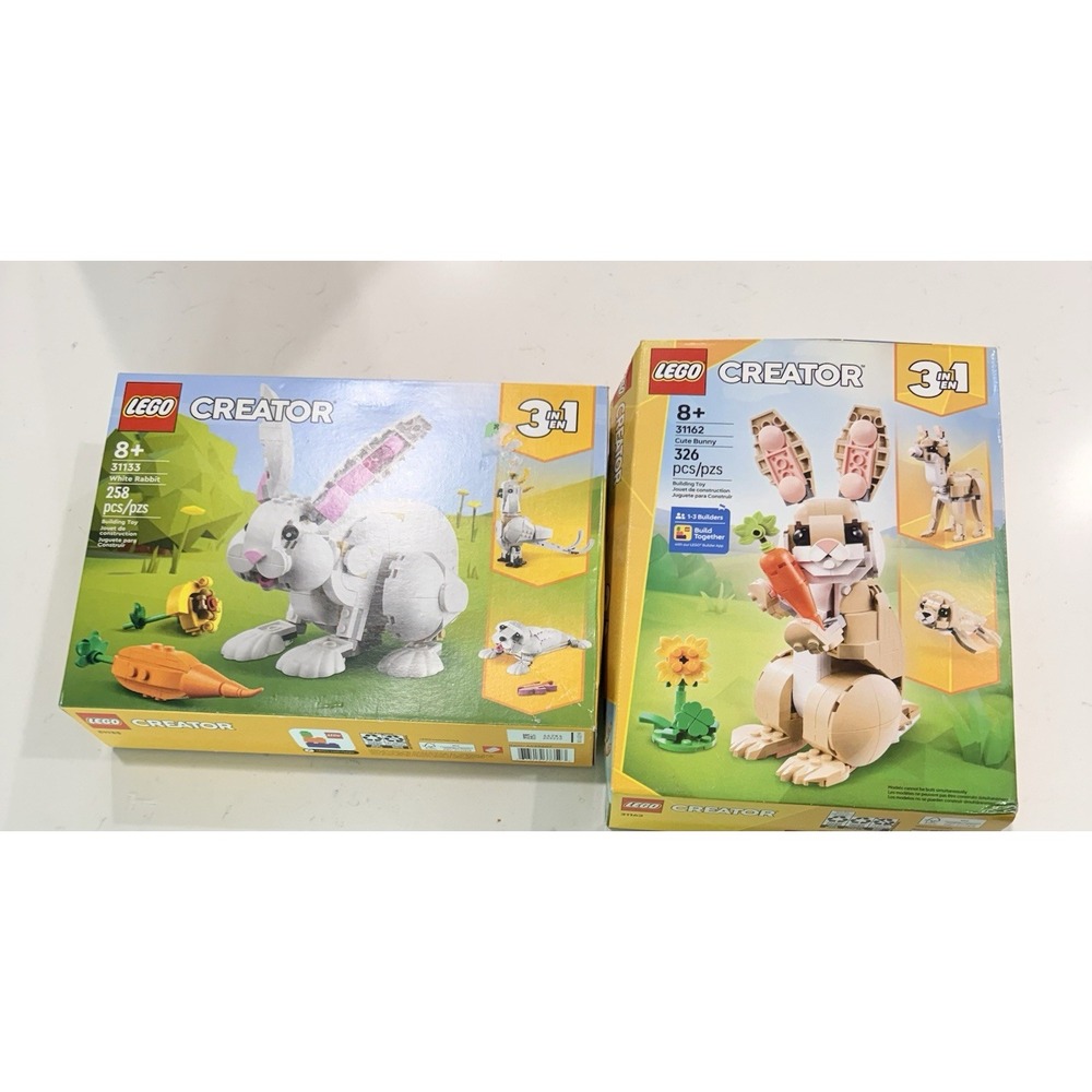 LEGO CREATOR: Lot Of 2,Cute Bunny (31162), White Rabbit (31133) Three In One Box
